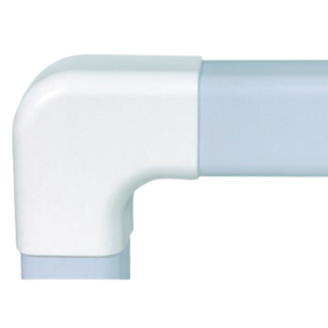 Canalplast Haakse Platte bocht Wit 90×65 mm