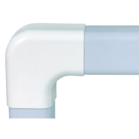 Canalplast Haakse Platte bocht Wit 90×65 mm